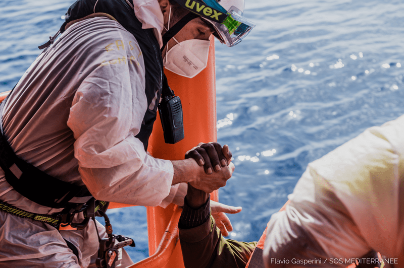 Action de sauvetage de personne migrante