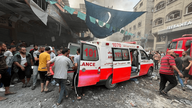 Croissant-Rouge Palestinien vient en aide aux victimes dans la bande de Gaza